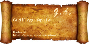 György Appia névjegykártya